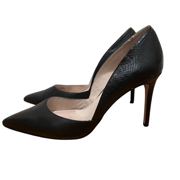 Louise et Cie Shoes - Louise et Cie Lo Hermosah Leather Snake Accent Pump Heels Black Women’s Size 10